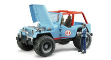 Carica l'immagine nel visualizzatore di Gallery, BRUDER JEEP Cross Country Racer Blue con Pilota 02541