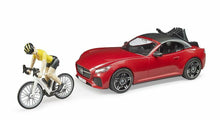 Carica l'immagine nel visualizzatore di Gallery, BRUDER Roadster con bicicletta e ciclista 03485
