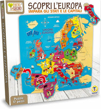 Carica l'immagine nel visualizzatore di Gallery, FATTO DI LEGNO Scopri l'Europa Puzzle Ed. Teorema gioco in legno educativo 40461