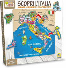 Carica l'immagine nel visualizzatore di Gallery, FATTO DI LEGNO Scopri l'Italia Puzzle Ed. Teorema gioco in legno educativo 40462