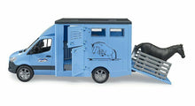 Carica l'immagine nel visualizzatore di Gallery, BRUDER MB Sprinter camion per trasporto animali 1 cavallo 02674