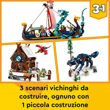 Carica l'immagine nel visualizzatore di Gallery, LEGO CREATOR Nave Vichinga e Jörmungandr 31132