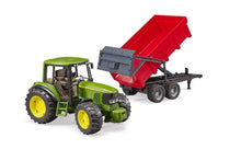 Carica l'immagine nel visualizzatore di Gallery, BRUDER John Deere 6920 con rimorchio ribaltabile 02057