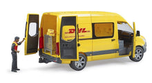 Carica l'immagine nel visualizzatore di Gallery, BRUDER MB Sprinter DHL con personaggio 02671