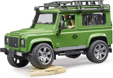 Carica l'immagine nel visualizzatore di Gallery, BRUDER Land Rover Defender Station Wagon con forestale e cane 02587