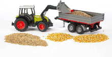 Carica l'immagine nel visualizzatore di Gallery, BRUDER Claas Nectis 267 F con benna e rimorchio 02112