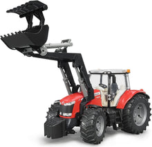 Carica l'immagine nel visualizzatore di Gallery, BRUDER Trattore Massey Ferguson 7600 con benna 03047