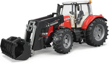 Carica l'immagine nel visualizzatore di Gallery, BRUDER Trattore Massey Ferguson 7600 con benna 03047