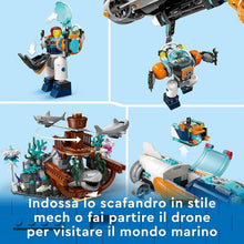 Carica l'immagine nel visualizzatore di Gallery, LEGO CITY Sottomarino per esplorazioni abissali 60379