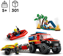 Carica l'immagine nel visualizzatore di Gallery, LEGO CITY Fuoristrada antincendio e gommone di salvataggio 60412