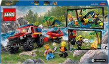 Carica l'immagine nel visualizzatore di Gallery, LEGO CITY Fuoristrada antincendio e gommone di salvataggio 60412