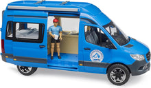 Carica l'immagine nel visualizzatore di Gallery, BRUDER MB Sprinter camper con personaggio 02684