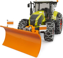 Carica l'immagine nel visualizzatore di Gallery, BRUDER Trattore Claas Axion 950 con catene e spalaneve 03018