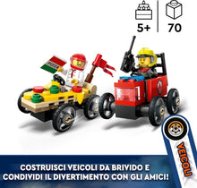 Carica l'immagine nel visualizzatore di Gallery, LEGO CITY Pack veicoli da corsa: pizzaiolo contro pompiere 60458