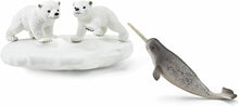 Carica l'immagine nel visualizzatore di Gallery, CUCCIOLI DI ORSO POLARE E NARVALO DEI GHIACCI Schleich 42531