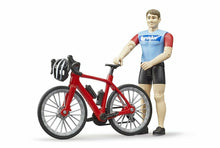Carica l'immagine nel visualizzatore di Gallery, BRUDER Bicicletta da strada con ciclista 63110