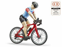 Carica l'immagine nel visualizzatore di Gallery, BRUDER Bicicletta da strada con ciclista 63110