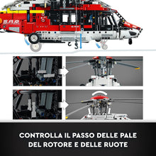 Carica l'immagine nel visualizzatore di Gallery, LEGO TECHNIC Elicottero di Salvataggio Airbus H175 42145