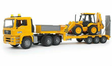 Carica l'immagine nel visualizzatore di Gallery, BRUDER MAN TGA bilico con scavatore JCB 4CX Backhoe 02776
