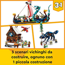 Carica l&#39;immagine nel visualizzatore di Gallery, LEGO CREATOR Nave Vichinga e Jörmungandr 31132
