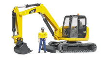 Carica l'immagine nel visualizzatore di Gallery, CAT Mini Escavator con Personaggio BRUDER 02466
