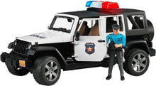 Carica l&#39;immagine nel visualizzatore di Gallery, BRUDER Jeep Wrangler Unlimited Rubicon Polizia con poliziotto 02526
