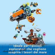 Carica l&#39;immagine nel visualizzatore di Gallery, LEGO CITY Sottomarino per esplorazioni abissali 60379
