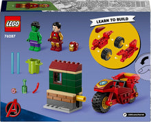 Carica l&#39;immagine nel visualizzatore di Gallery, LEGO MARVEL Iron man con moto e The Hulk 76287
