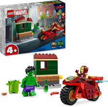 Carica l&#39;immagine nel visualizzatore di Gallery, LEGO MARVEL Iron man con moto e The Hulk 76287
