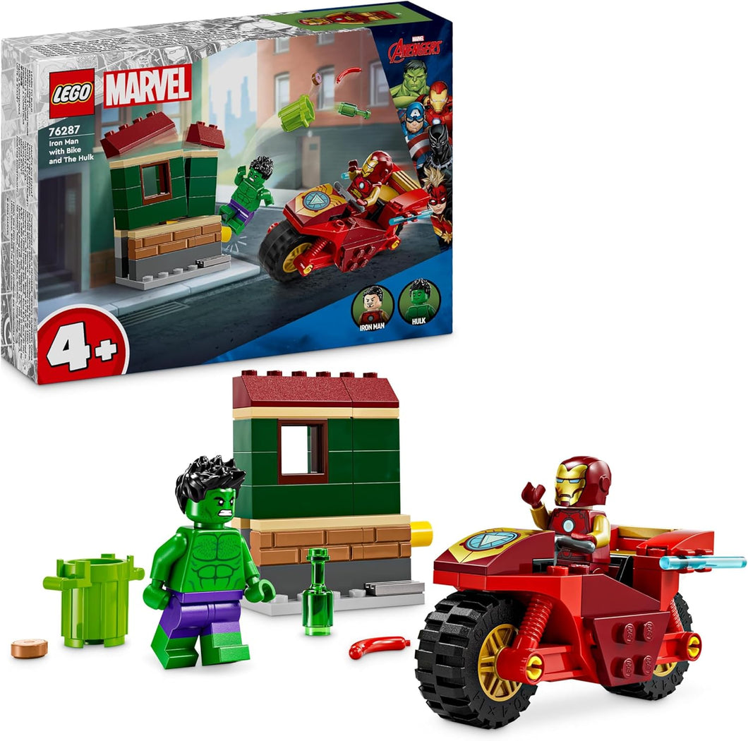 LEGO MARVEL Iron man con moto e The Hulk 76287