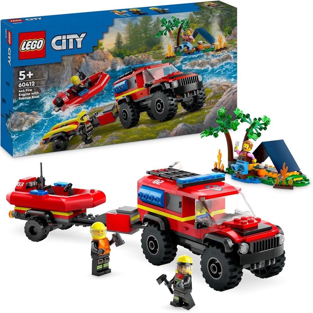 LEGO CITY Fuoristrada antincendio e gommone di salvataggio 60412