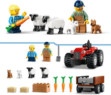 Carica l'immagine nel visualizzatore di Gallery, LEGO CITY Trattore agricolo rosso con rimorchio e pecore 60461
