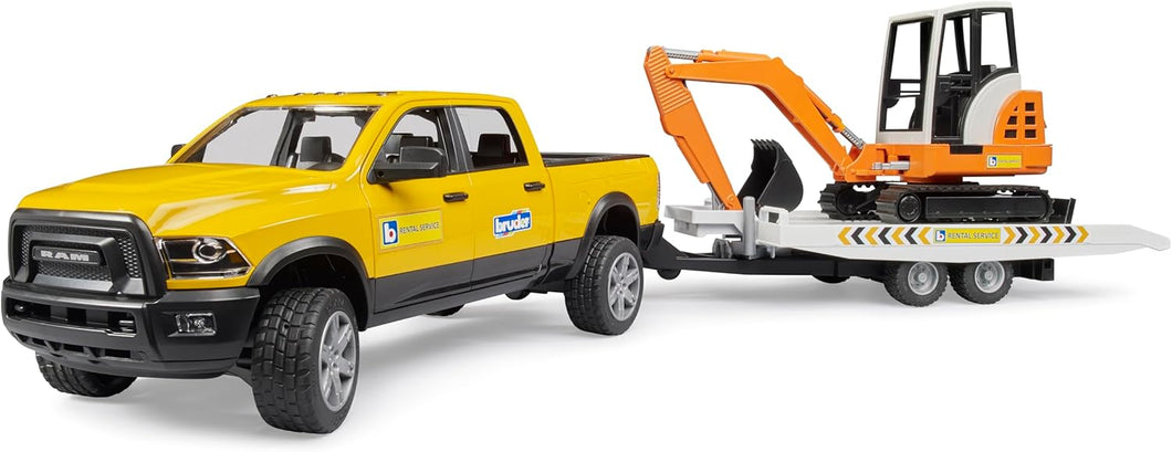 BRUDER RAM 2500 Power Wagon con rimorchio e mini scavatore 02546