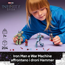 Carica l'immagine nel visualizzatore di Gallery, LEGO MARVEL Iron Man e War Machine contro i droni di Hammer 76320
