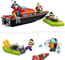 Carica l'immagine nel visualizzatore di Gallery, LEGO CITY Barca di soccorso antincendio 60373
