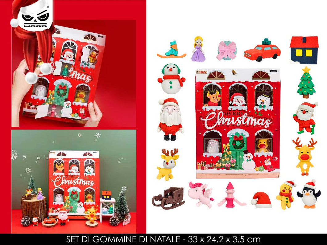 3D CHRISTMAS calendario dell'avvento con minigommine natalizie XT2915