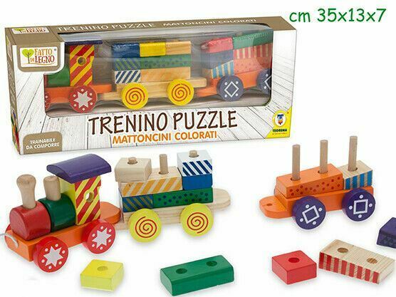 FATTO DI LEGNO Trenino Puzzle Trainabile TEOREMA gioco in legno educativo