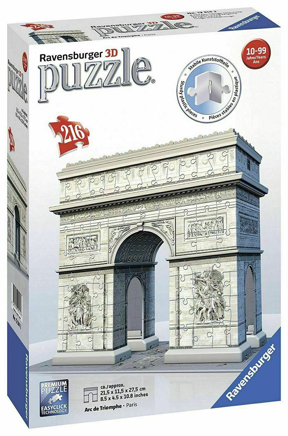 RAVENSBURGER PUZZLE 3D ARCO DI TRIONFO 216pz 12514