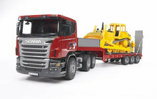 Carica l'immagine nel visualizzatore di Gallery, BRUDER Camion SCANIA Serie R + buldozer 03555
