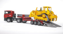 Carica l'immagine nel visualizzatore di Gallery, BRUDER Camion SCANIA Serie R + buldozer 03555
