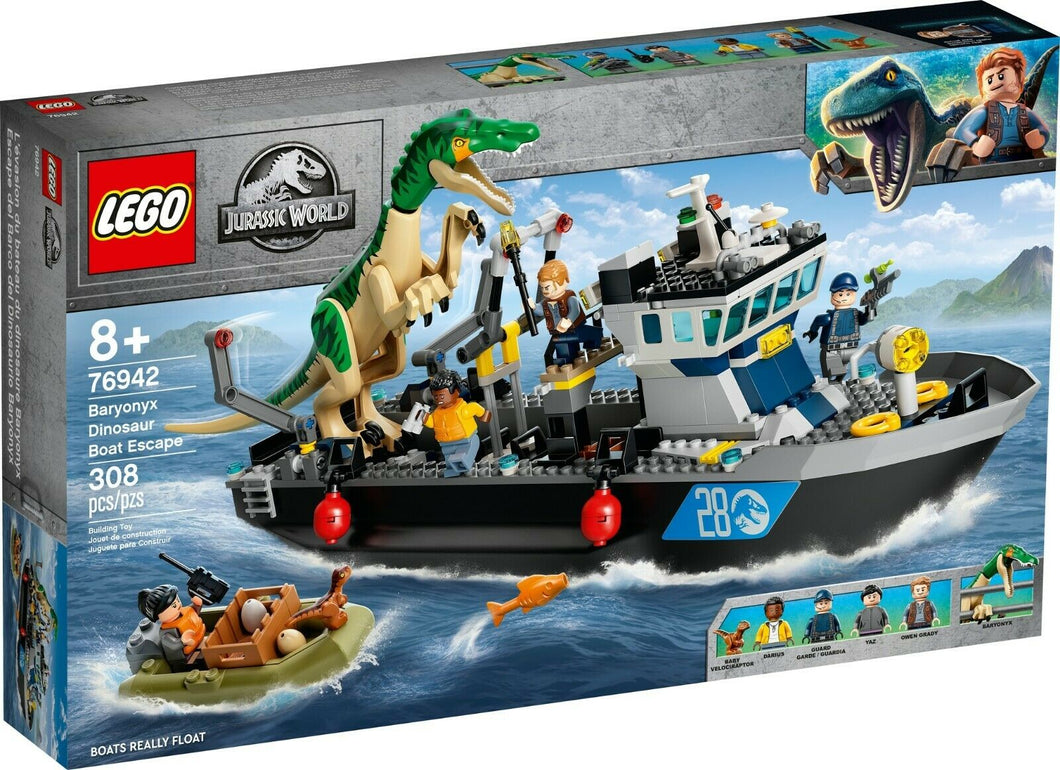 LEGO JURASSIC WORLD Fuga sulla Barca del Dinosauro Baronyx 76942