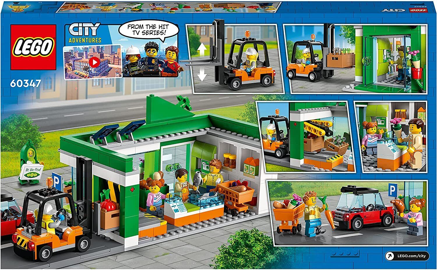 LEGO City Negozio di Alimentari, Carrello Elevatore, Frutta e Verdura  Giocattolo, 60347