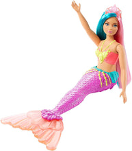 Carica l&#39;immagine nel visualizzatore di Gallery, BARBIE Dreamtopia: Sirena con Capelli Turchesi e Rosa e Coroncina GJK11
