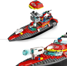 Carica l&#39;immagine nel visualizzatore di Gallery, LEGO CITY Barca di soccorso antincendio 60373
