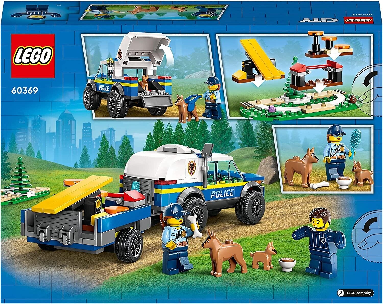 LEGO City 60369 Addestramento Cinofilo Mobile con SUV Macchina Polizia  Giocattolo e Rimorchio, 2 Animali, Giochi