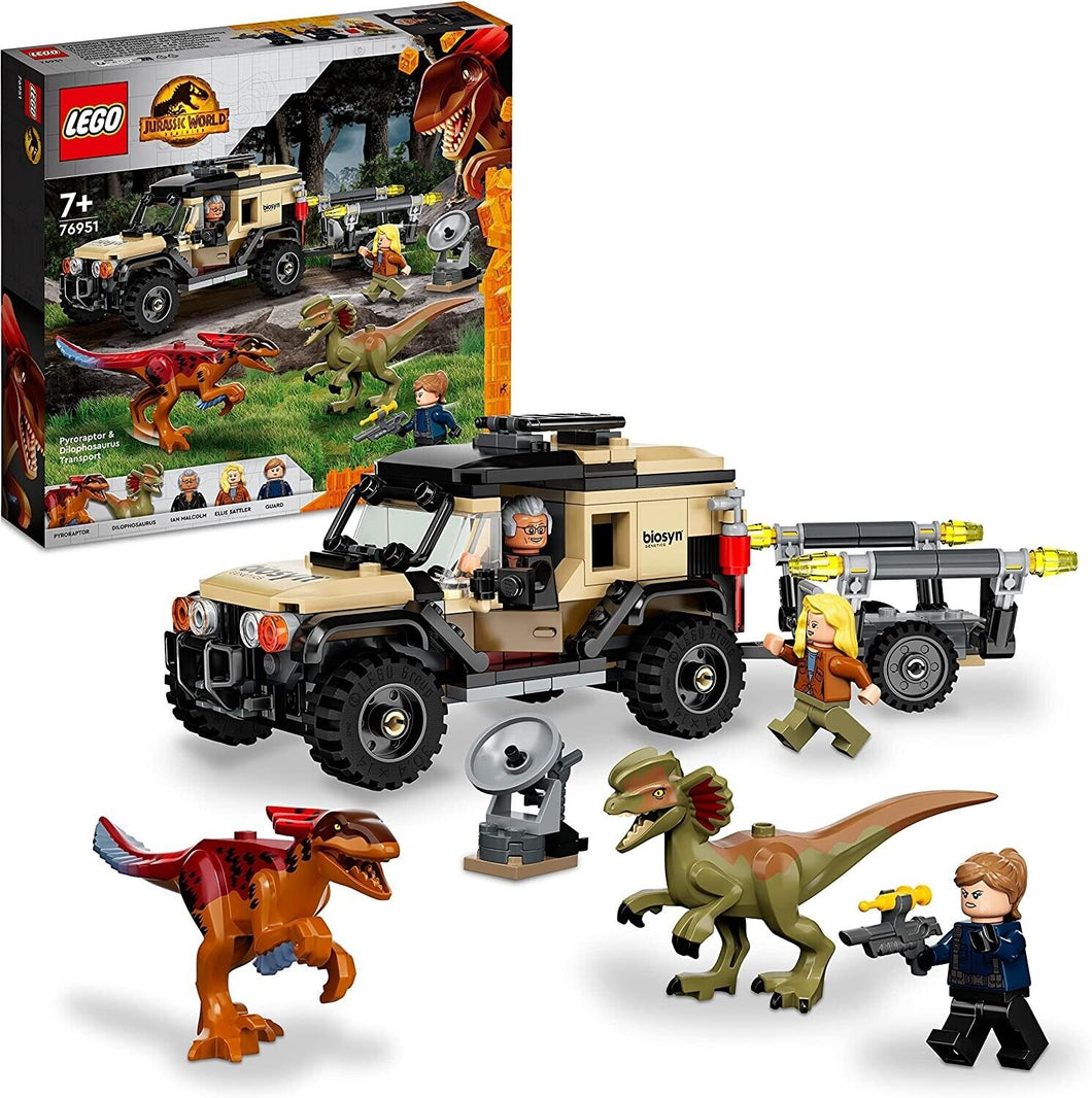 LEGO JURASSIC WORLD Trasporto del Piroraptor e del Dilofosauro 76951