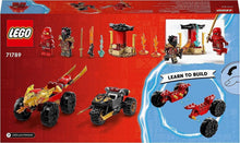 Carica l&#39;immagine nel visualizzatore di Gallery, LEGO NINJAGO Battaglia su auto e moto di Kai e Ras 71789
