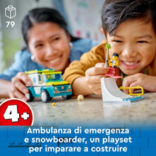 Carica l&#39;immagine nel visualizzatore di Gallery, LEGO CITY Ambulanza di emergenza e snowboarder 60403
